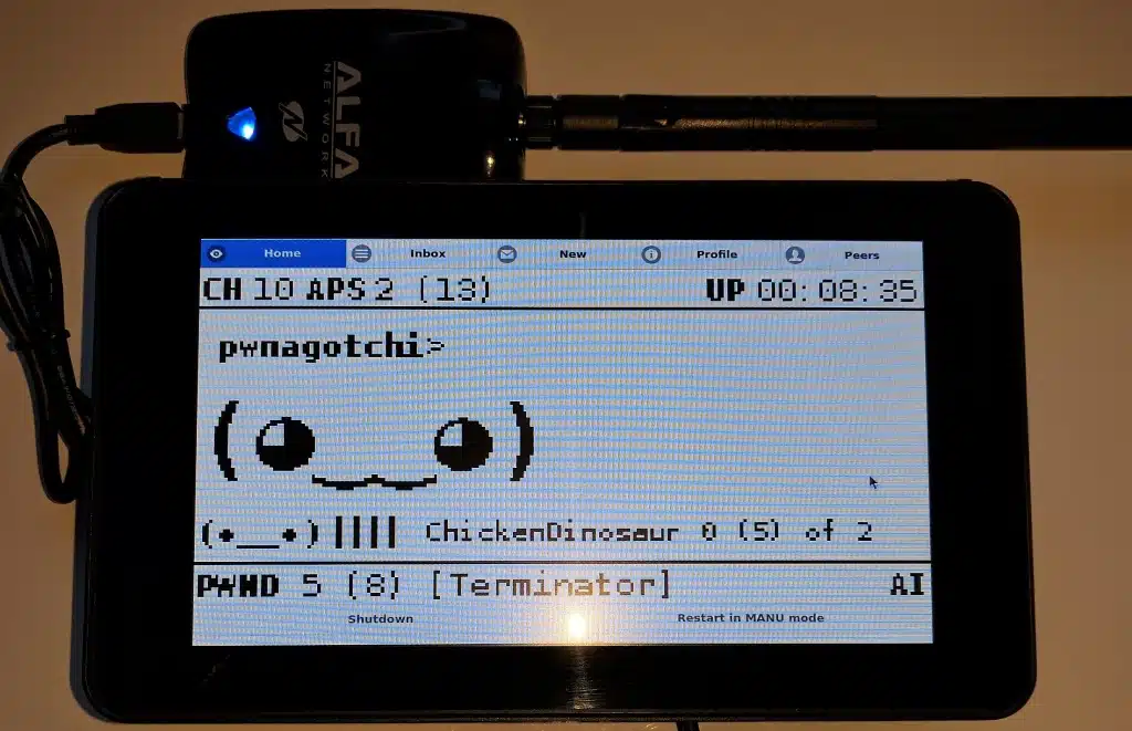 Pwnagotchi présentation visuelle de m'appareil