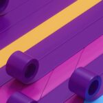 digital animation of colorful tape rolls